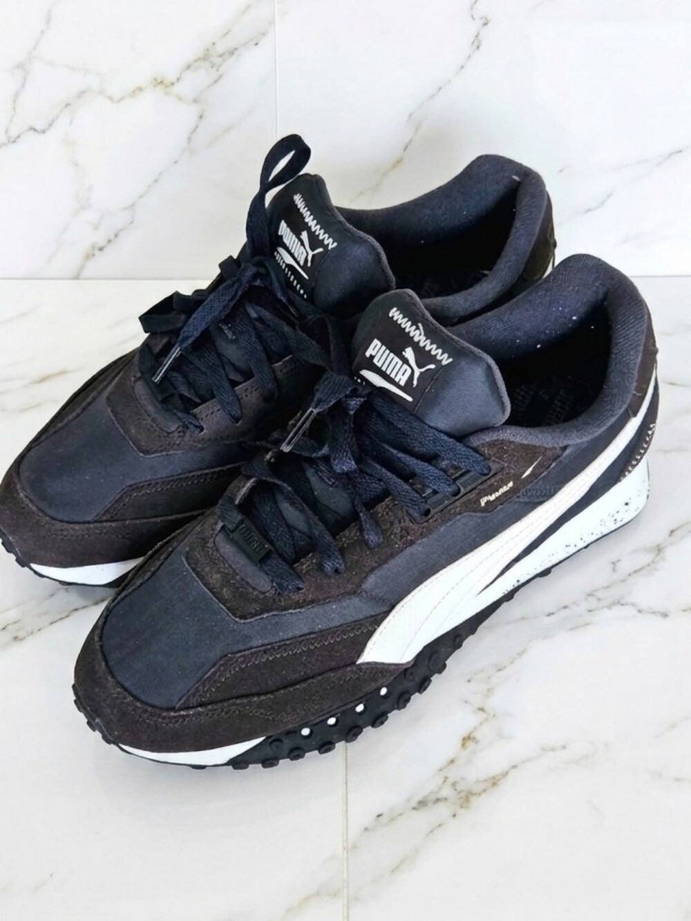 Puma Blktop Rider Flat Dark Grey / Navy Retro Sneakers - Size 11 Mens